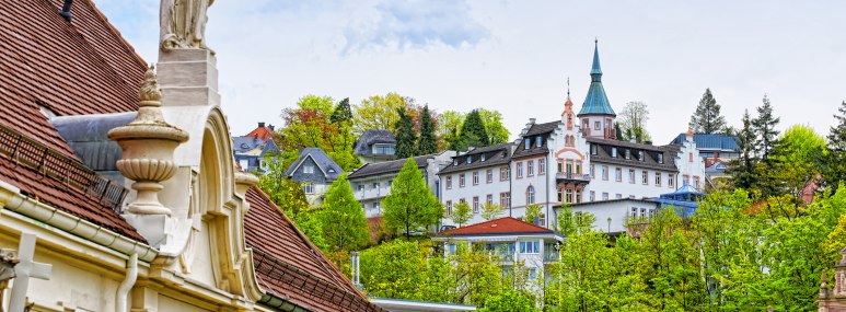 Dach mit Engels-Statue, Kloster vom heiligen Grab, Baden-Baden - BAHNHIT.DE, © getty, Foto: Roman Babakin